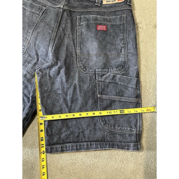 Vintage Guess Jeans Carpenter Shorts Mens 40 Fade Black Utility Grunge Denim Y2K - Picture 5 of 6